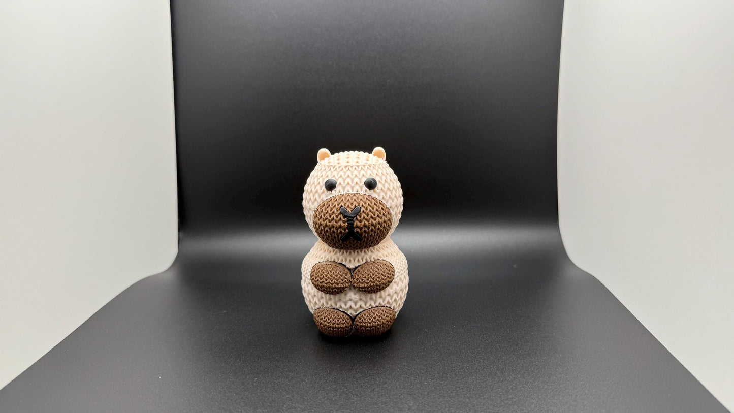 Adorable 3D Printed Knitted Capybara Buddy